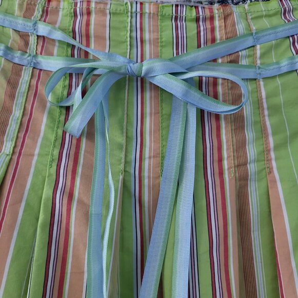 Old Navy Women's Skirt size 8, lime green w/multicolor stripes, like-new EUC - Picture 2 of 10